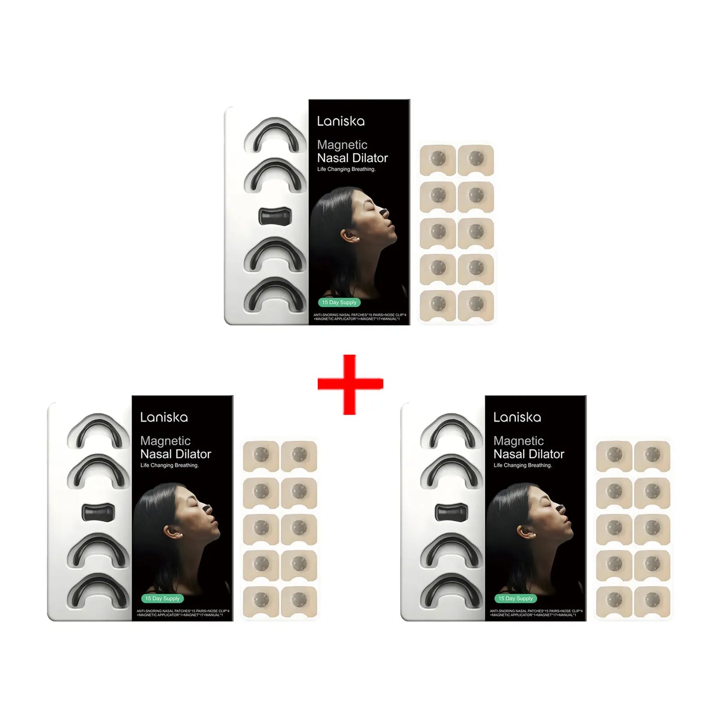 Magnetic Nasal Dilator Kit Relieve Stuffy Nose Breathe Strips Increase Oxygen Intake Stop Snoring Promote Deep Sleep Aid Patch